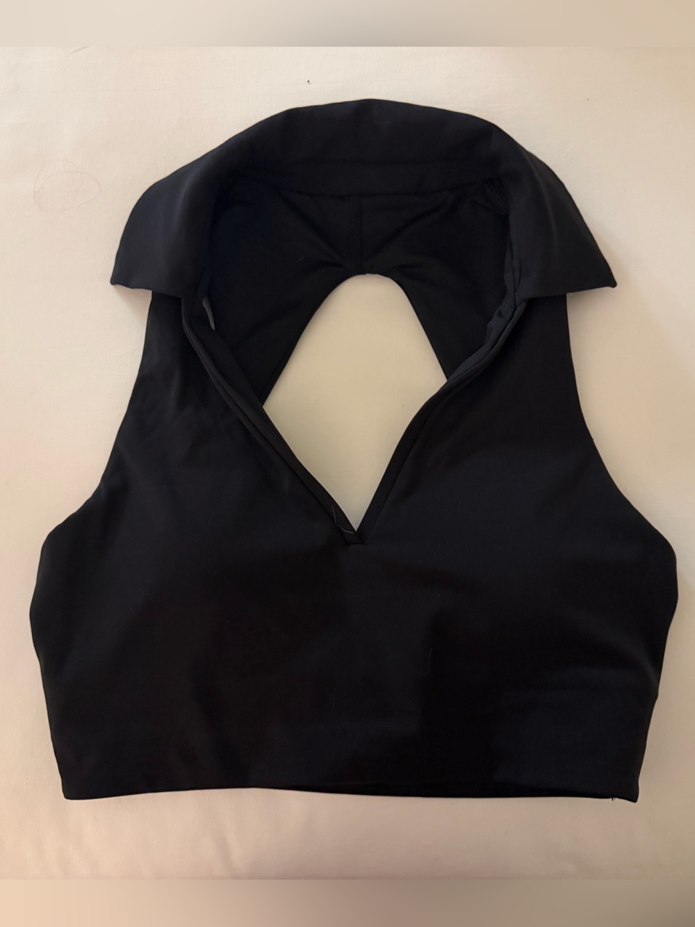 lululemon athletica Black V‑Neck Cropped Tank Top Bra